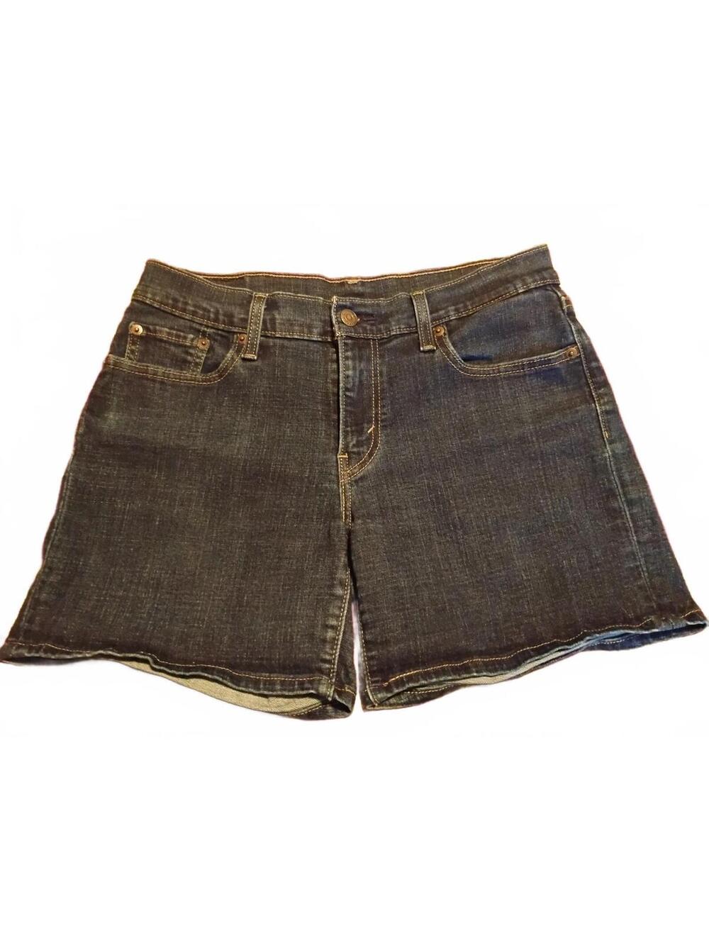 Levi's Dark Wash Denim Shorts Size 29 Mid Rise Cut Offs